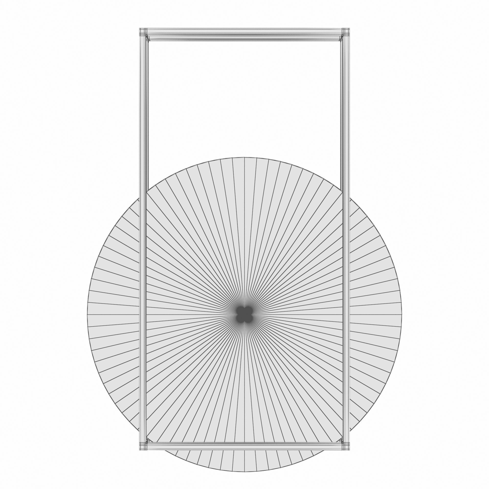 Round mirror with gold decorative metal frame Malory 3D model_2