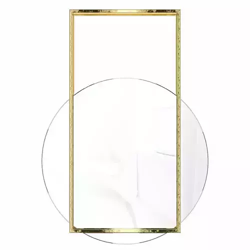 Round mirror with gold decorative metal frame Malory