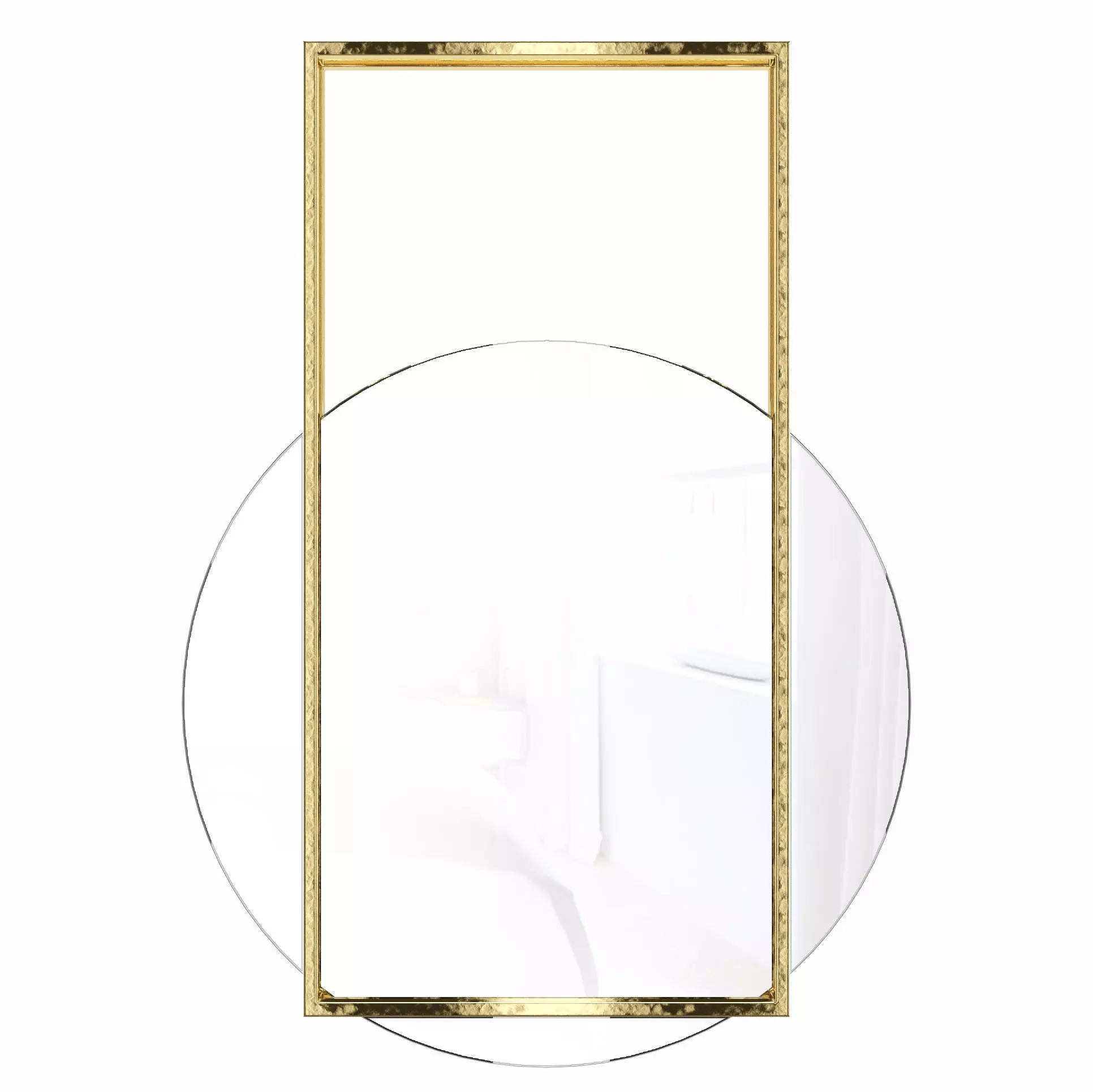 Round mirror with gold decorative metal frame Malory 3D model_0