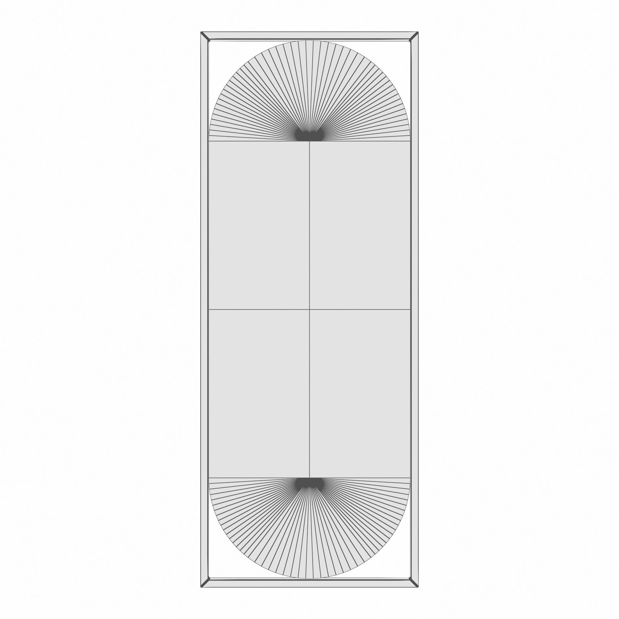 Oval mirror in a metal gold frame Midville 2 3D model_2