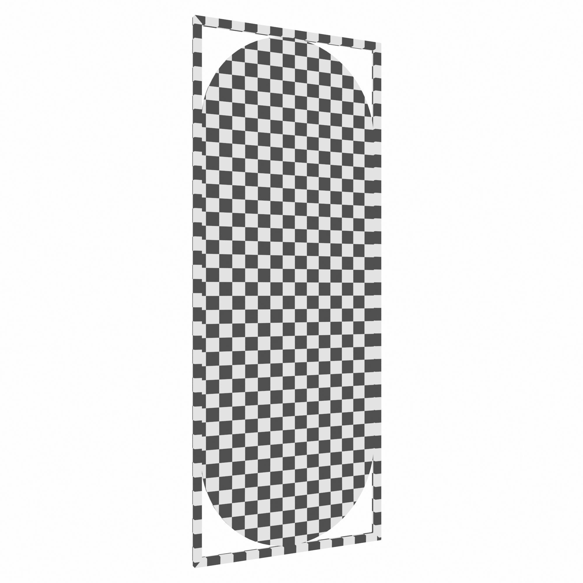 Oval mirror in a metal gold frame Midville 2 3D model_3