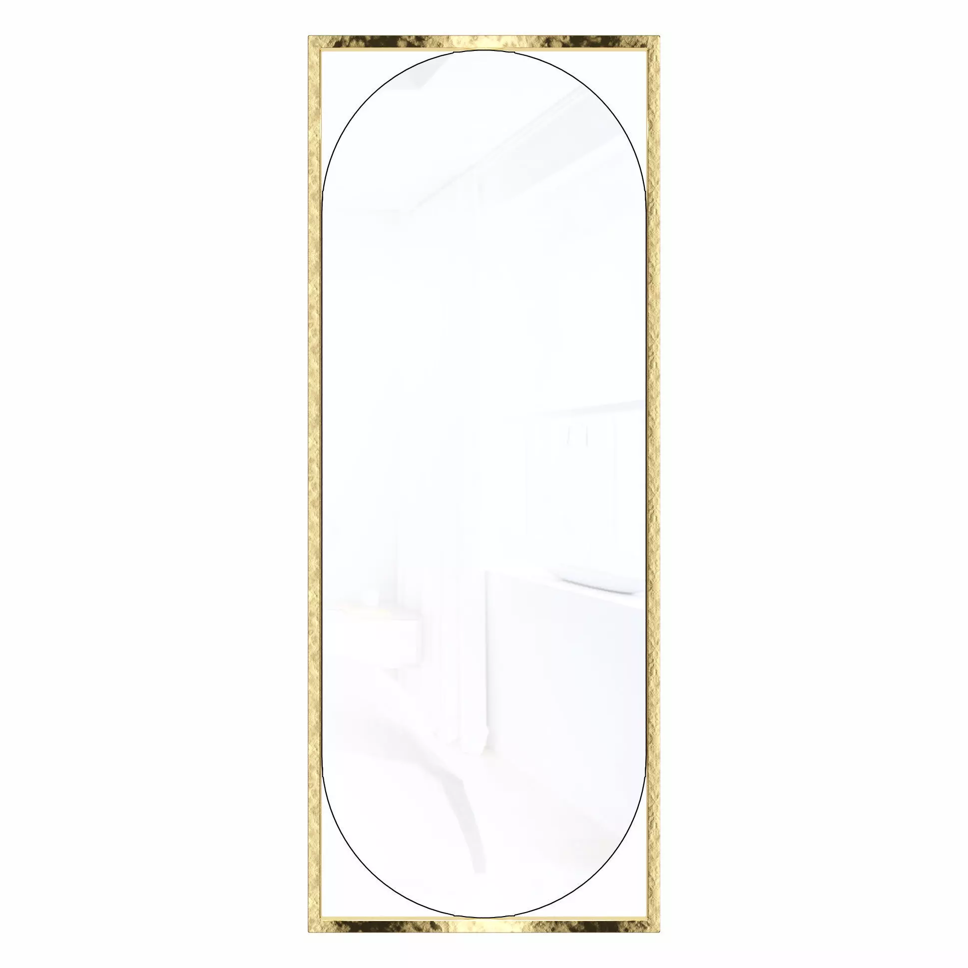Oval mirror in a metal gold frame Midville 2 3D model_0