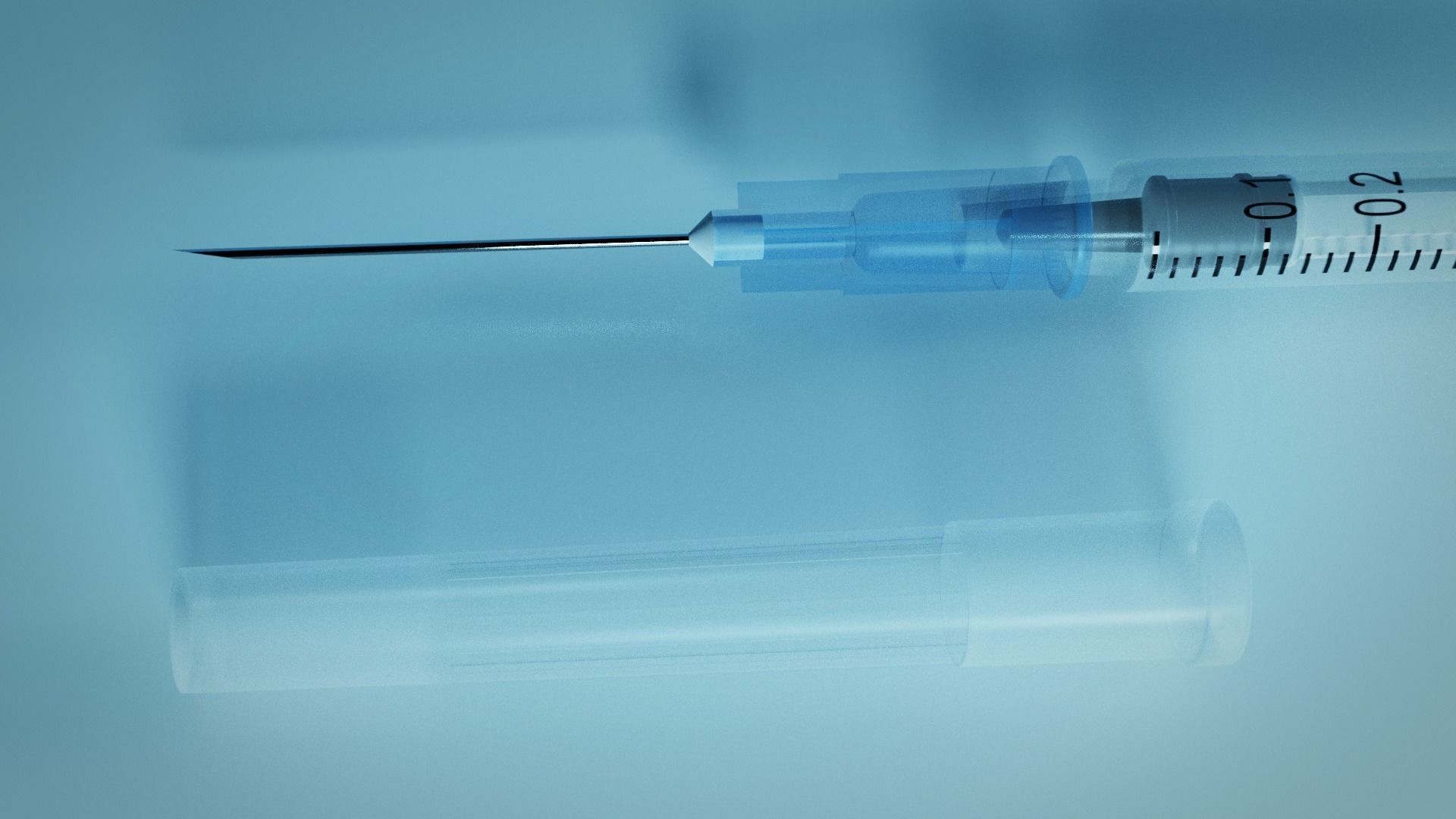 Syringe 1ml and Vaccine - Medical Instrument 3D model_2