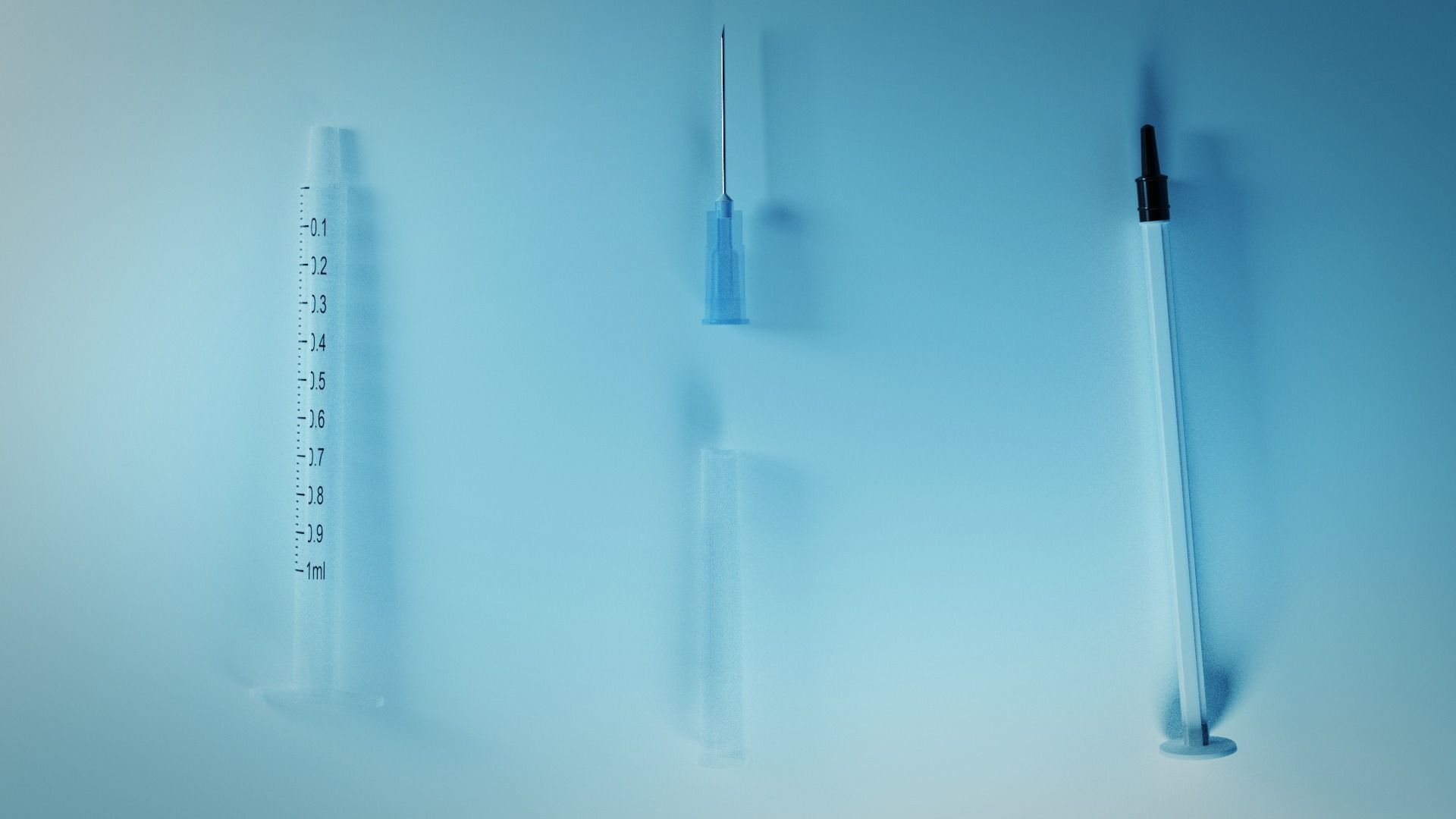Syringe 1ml and Vaccine - Medical Instrument 3D model_3