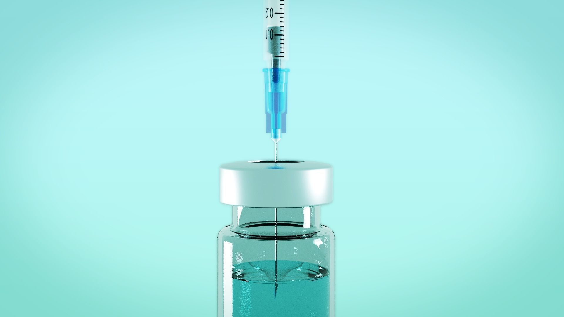 Syringe 1ml and Vaccine - Medical Instrument 3D model_4