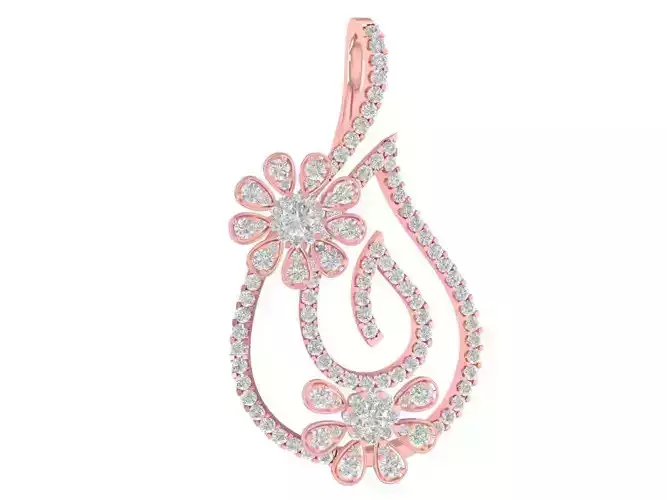 Elegant Floral Diamond Pendant for Women 2216