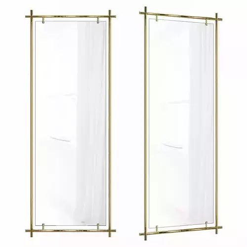 Rectangular mirror in a brass frame Carey