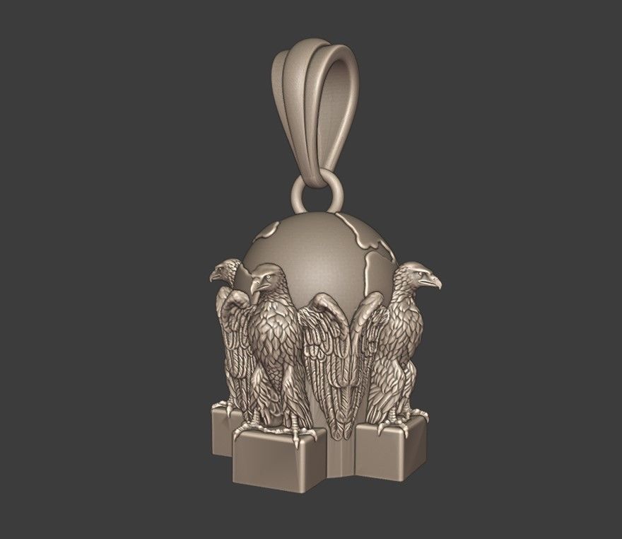 Earth guardians pendant 3D print model_6