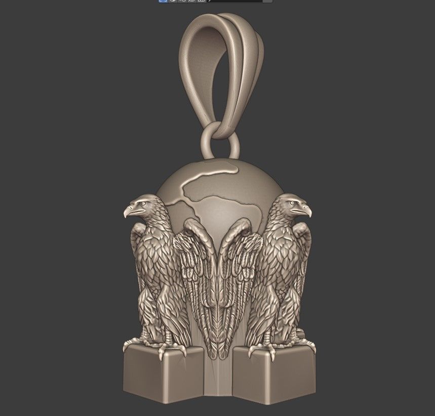 Earth guardians pendant 3D print model_8