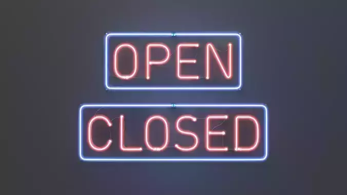 Open and Closed - Neon Signs 3D model