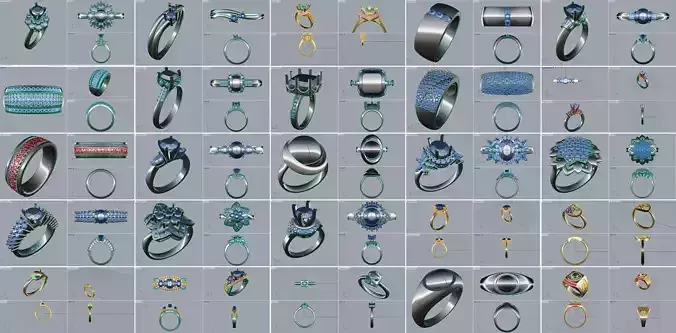 3dm Ring Collection Man and Woman Mix Lot 1 - 50 Pcs