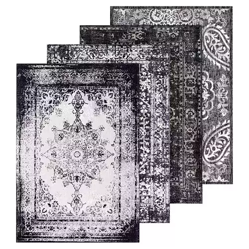 Black classic rugs 3D model