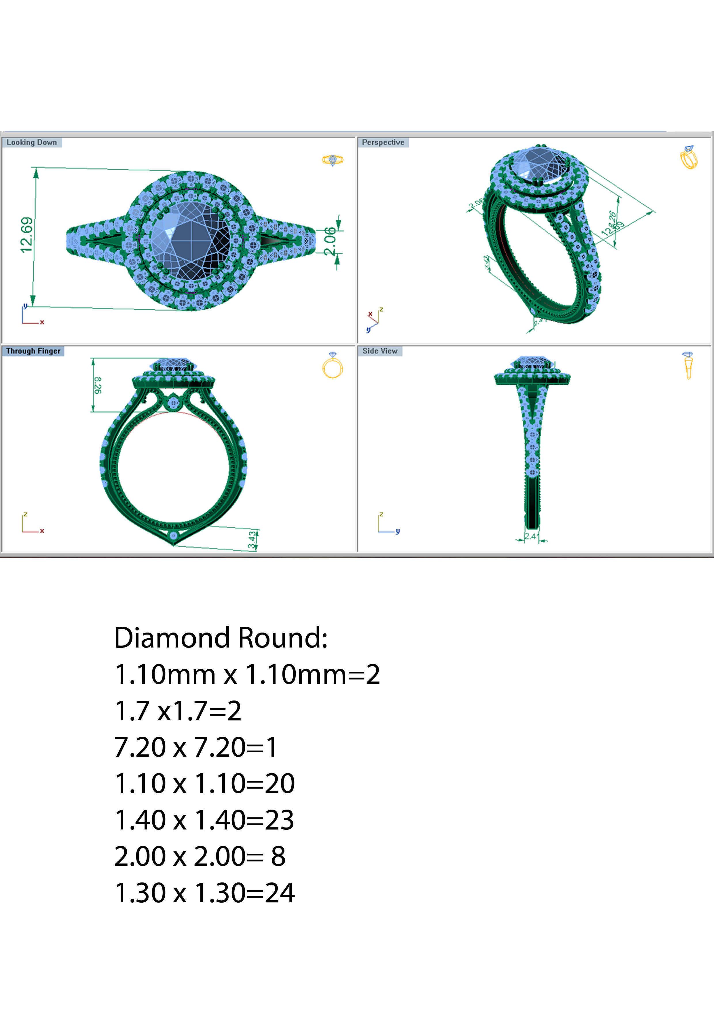 Curture Diamond Ring 3D print model_4