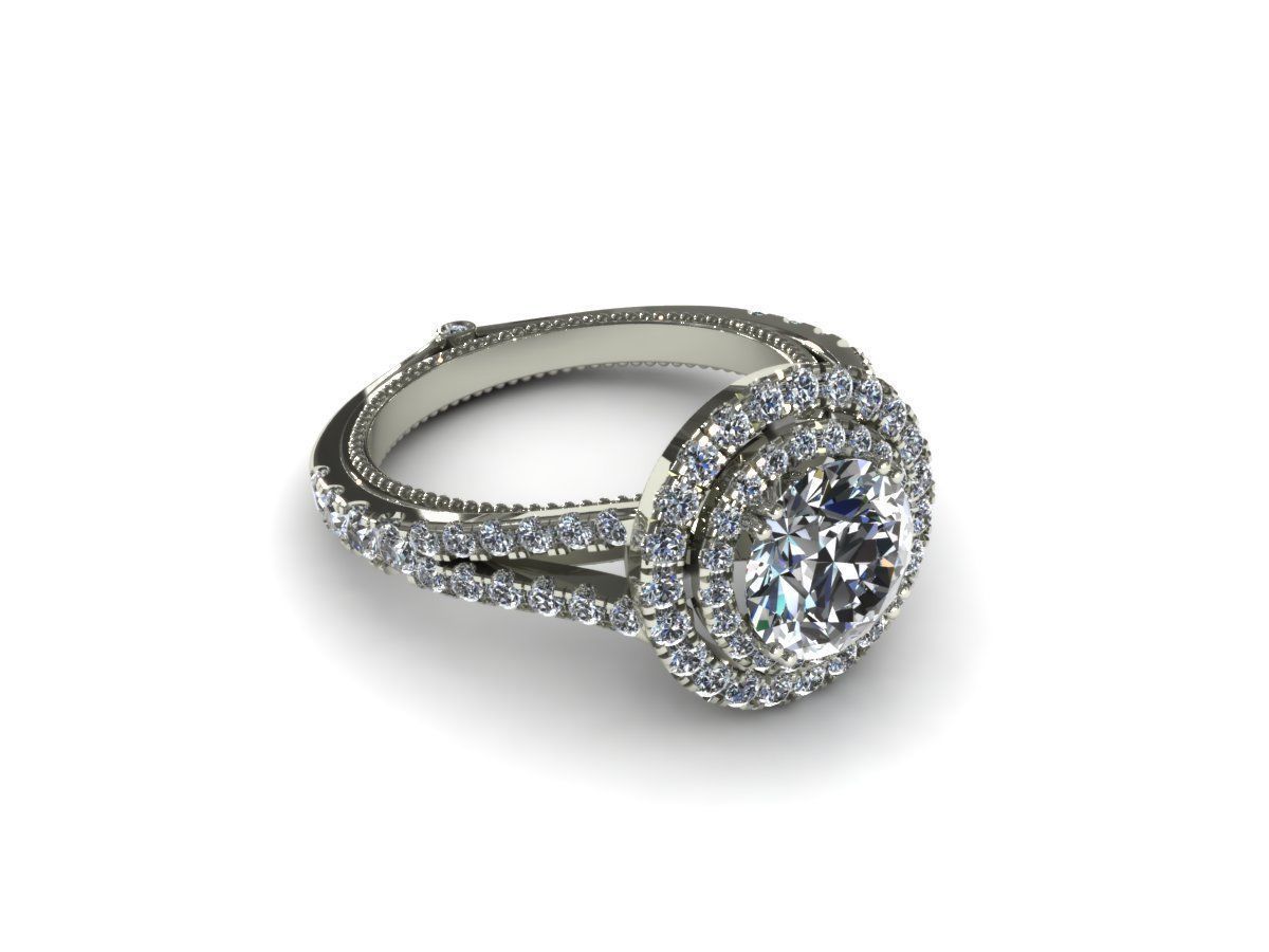 Curture Diamond Ring 3D print model_3