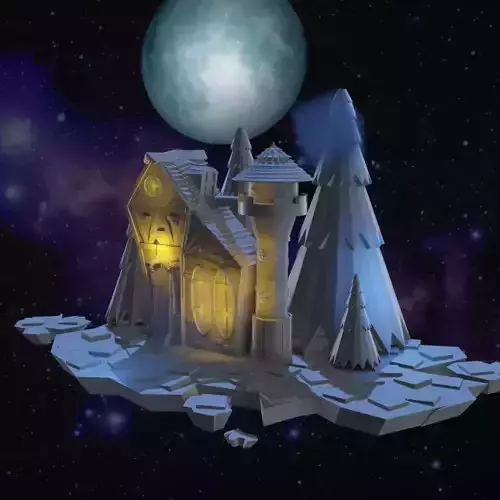 castle in night sky