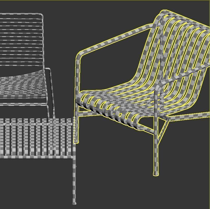 Hay table and chairs set 7 3D model_6