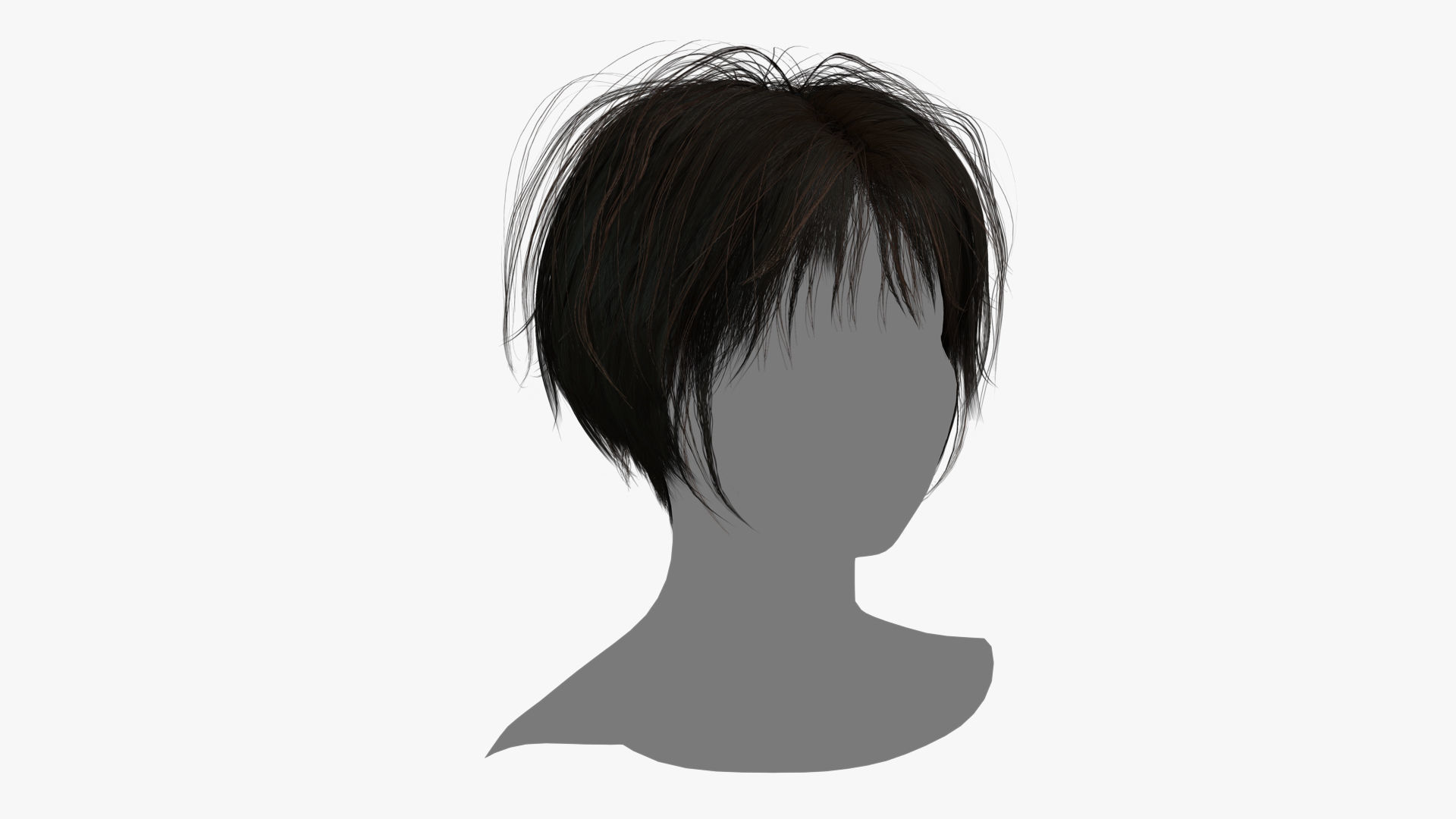 Female Hair - 001 3D model_3