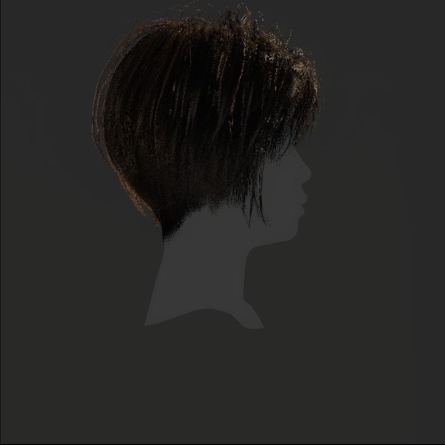 Female Hair - 001 3D model_19