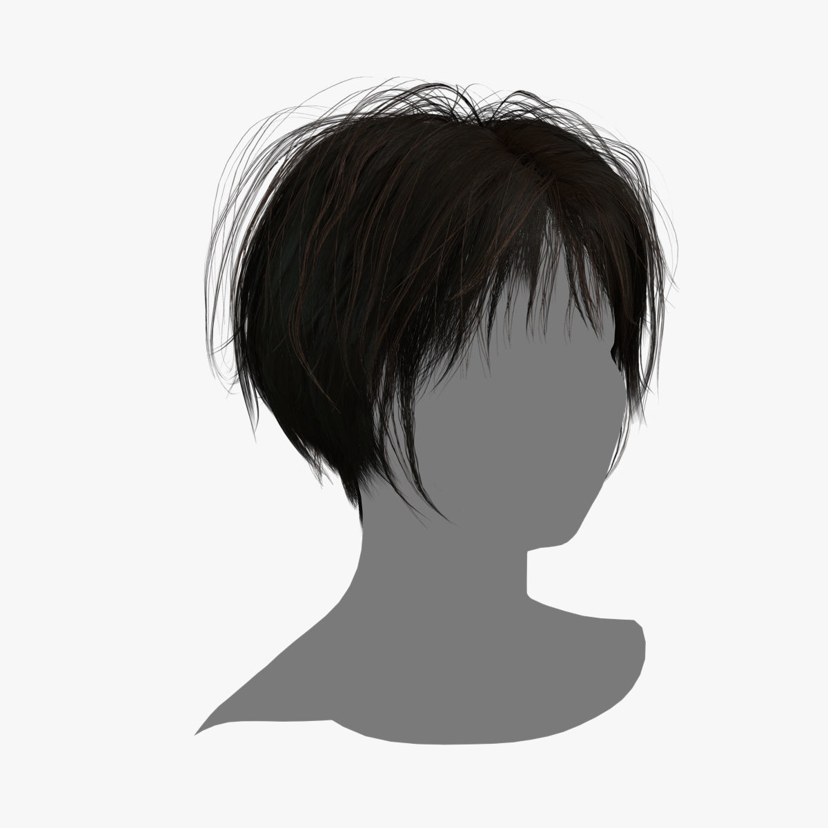 Female Hair - 001 3D model_1