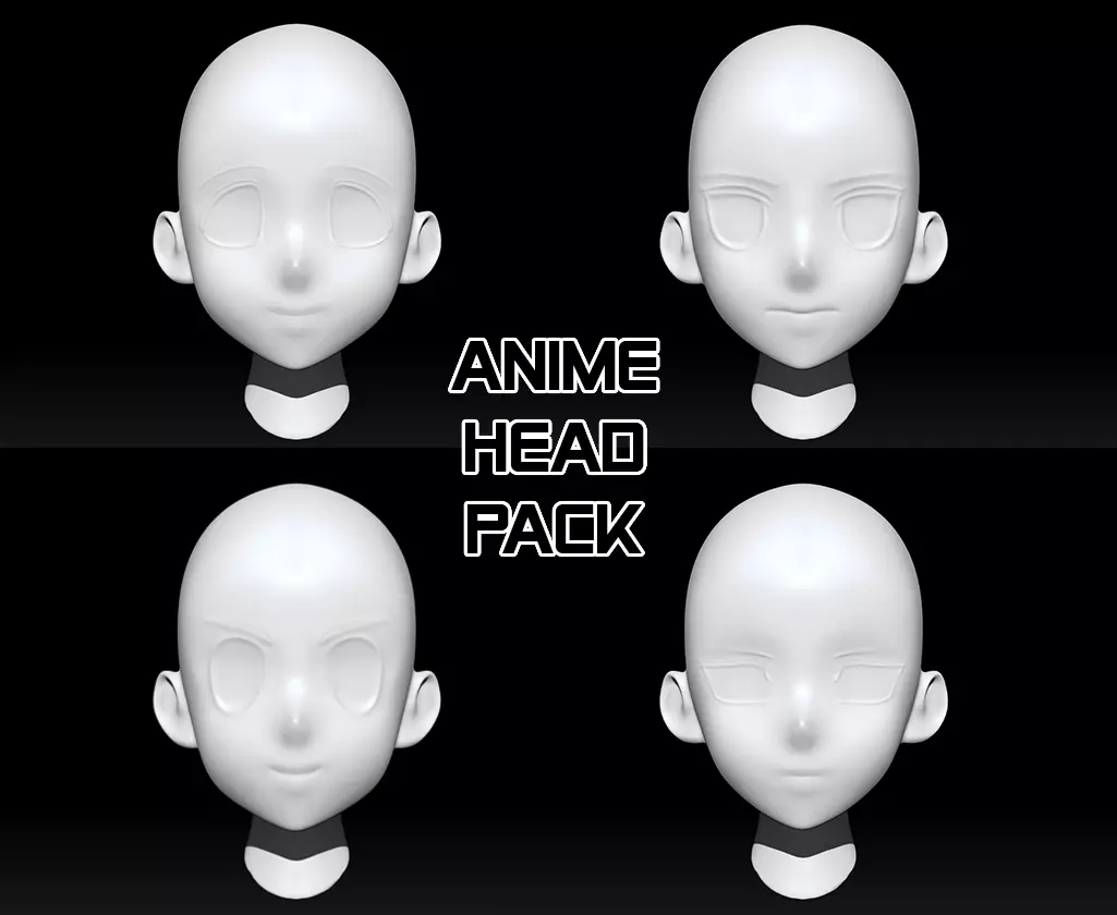 Anime Head Pack 3D model