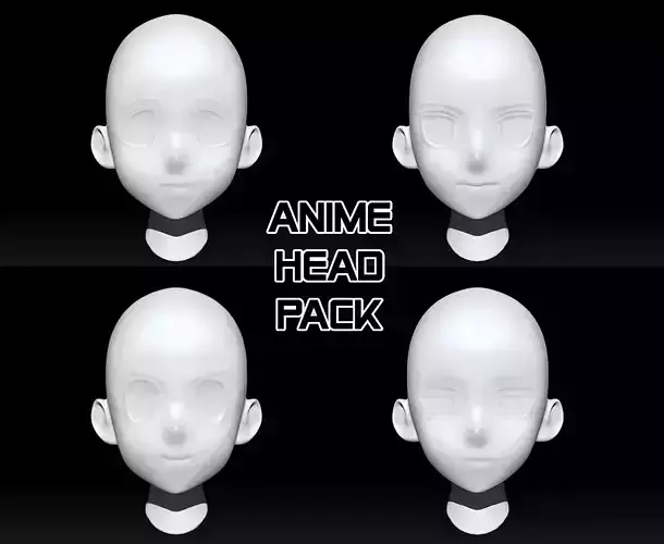 Anime Head Pack 3D model