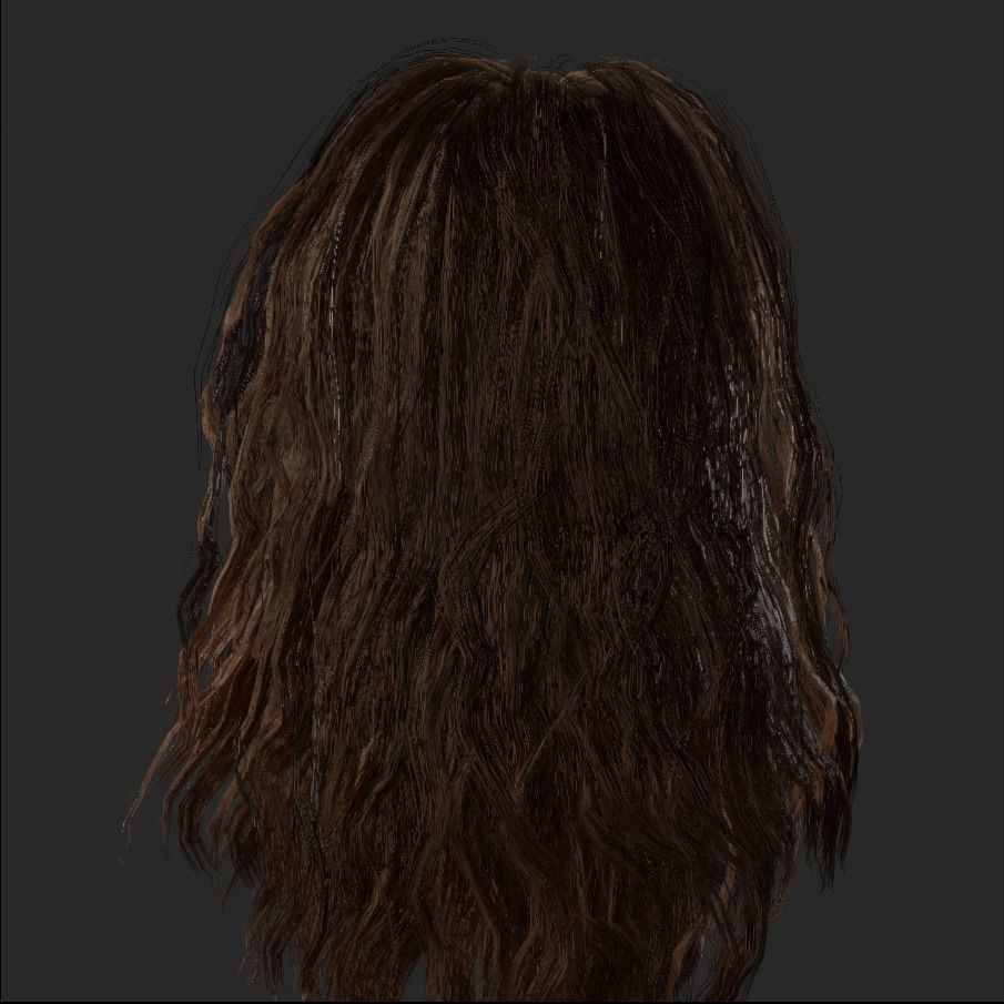 Female Hair - 002 3D model_19