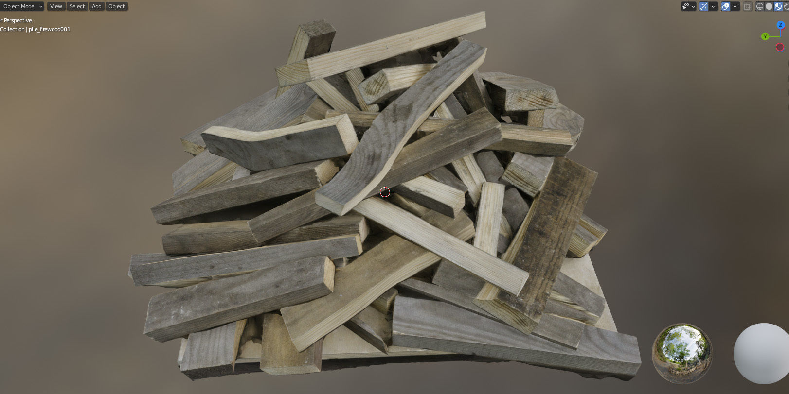 Chopped wood boards 01 3D model_17