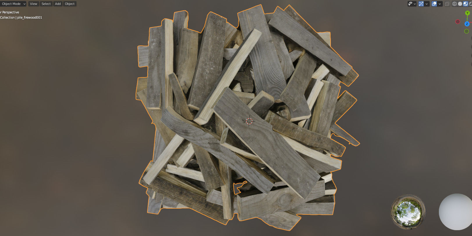 Chopped wood boards 01 3D model_19
