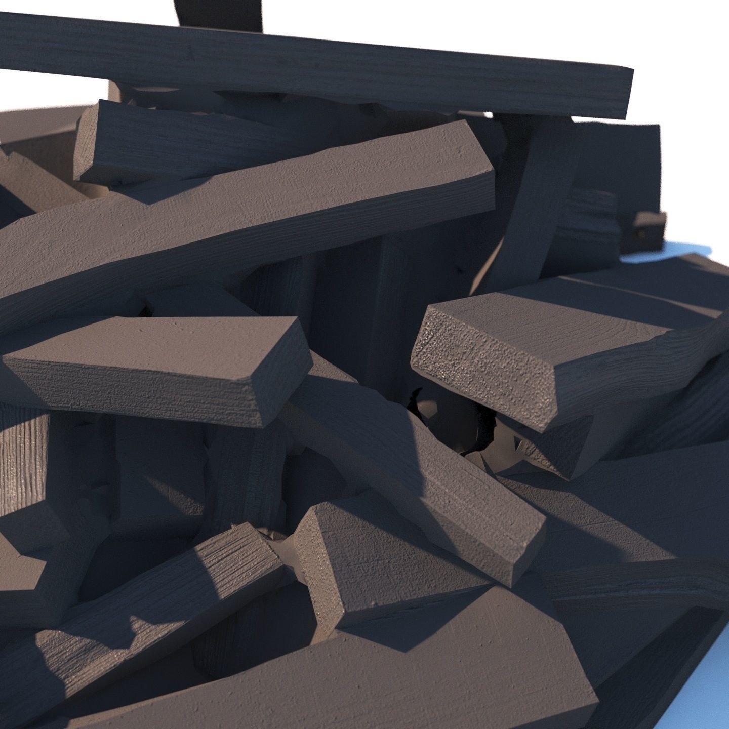 Chopped wood boards 01 3D model_9