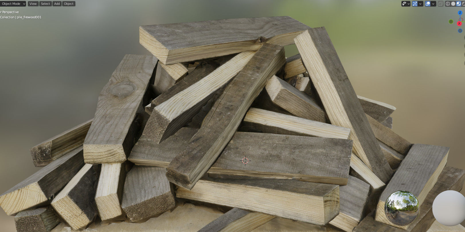 Chopped wood boards 01 3D model_20