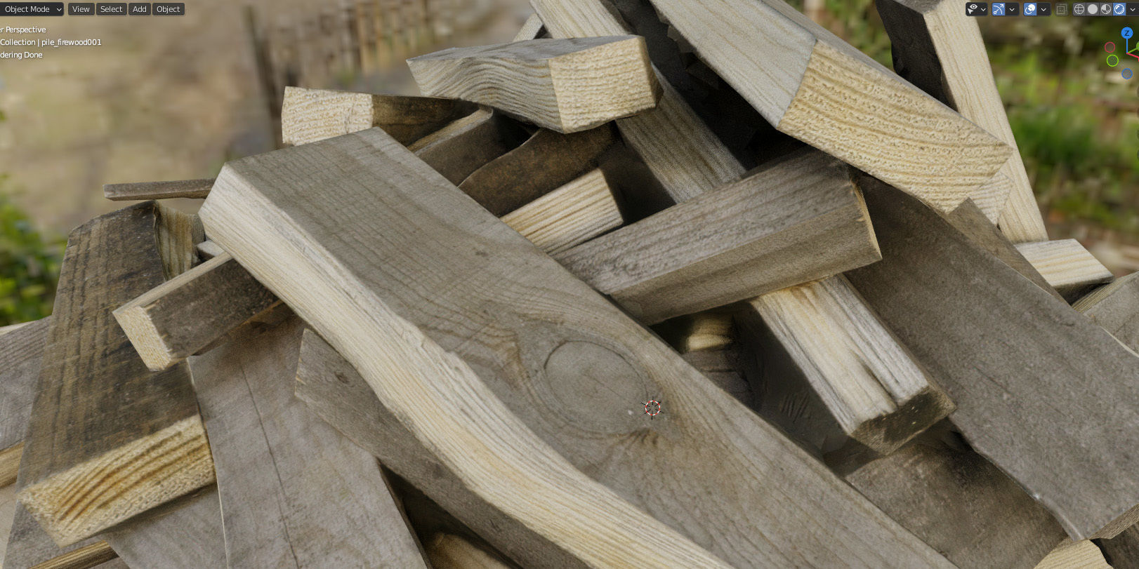 Chopped wood boards 01 3D model_22