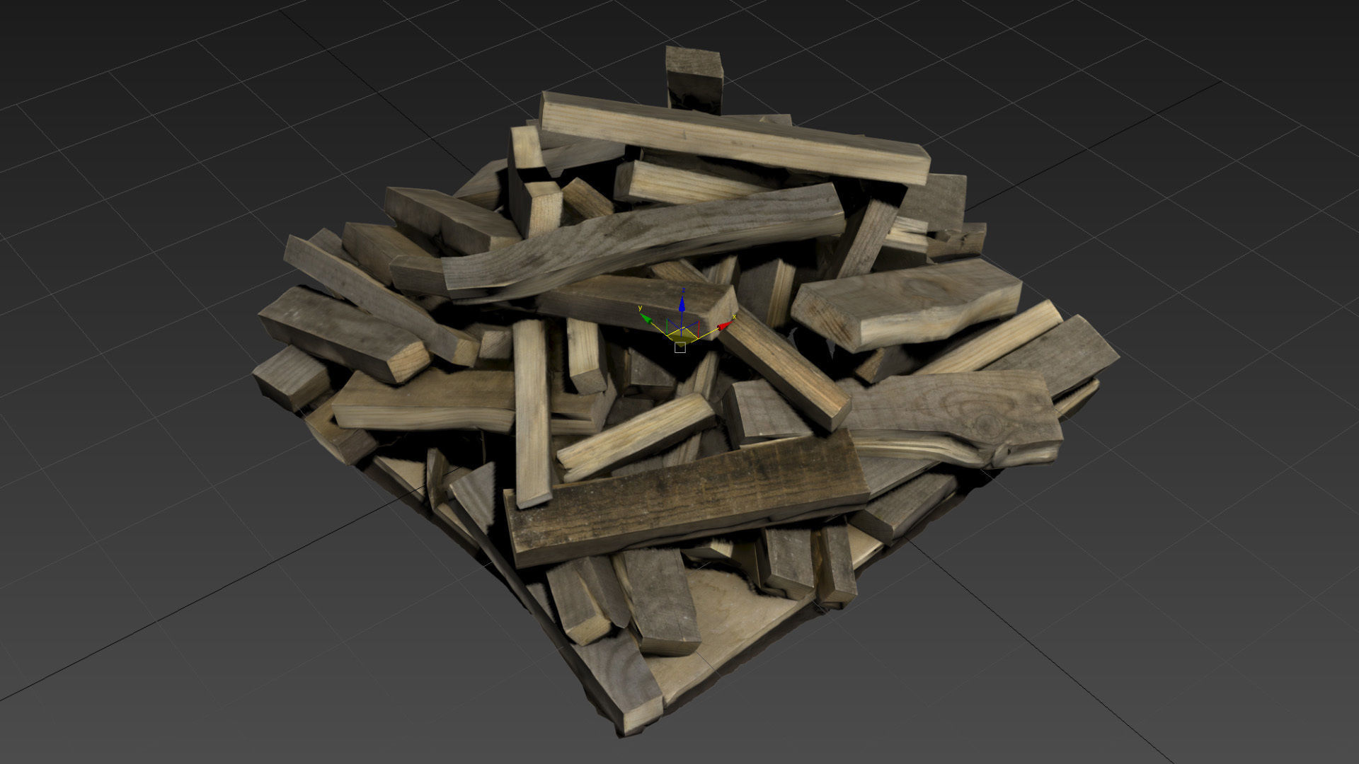 Chopped wood boards 01 3D model_15