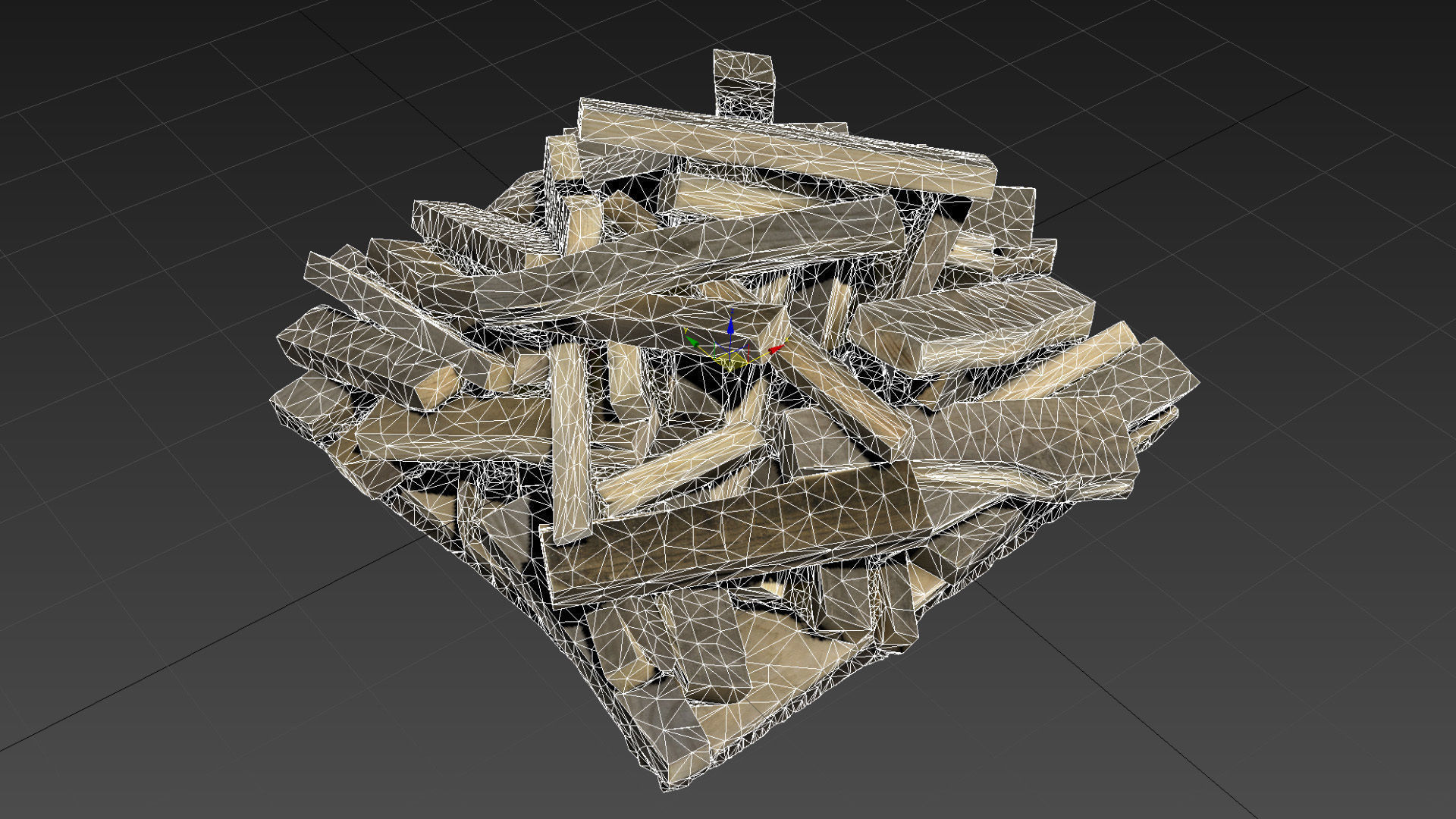 Chopped wood boards 01 3D model_16