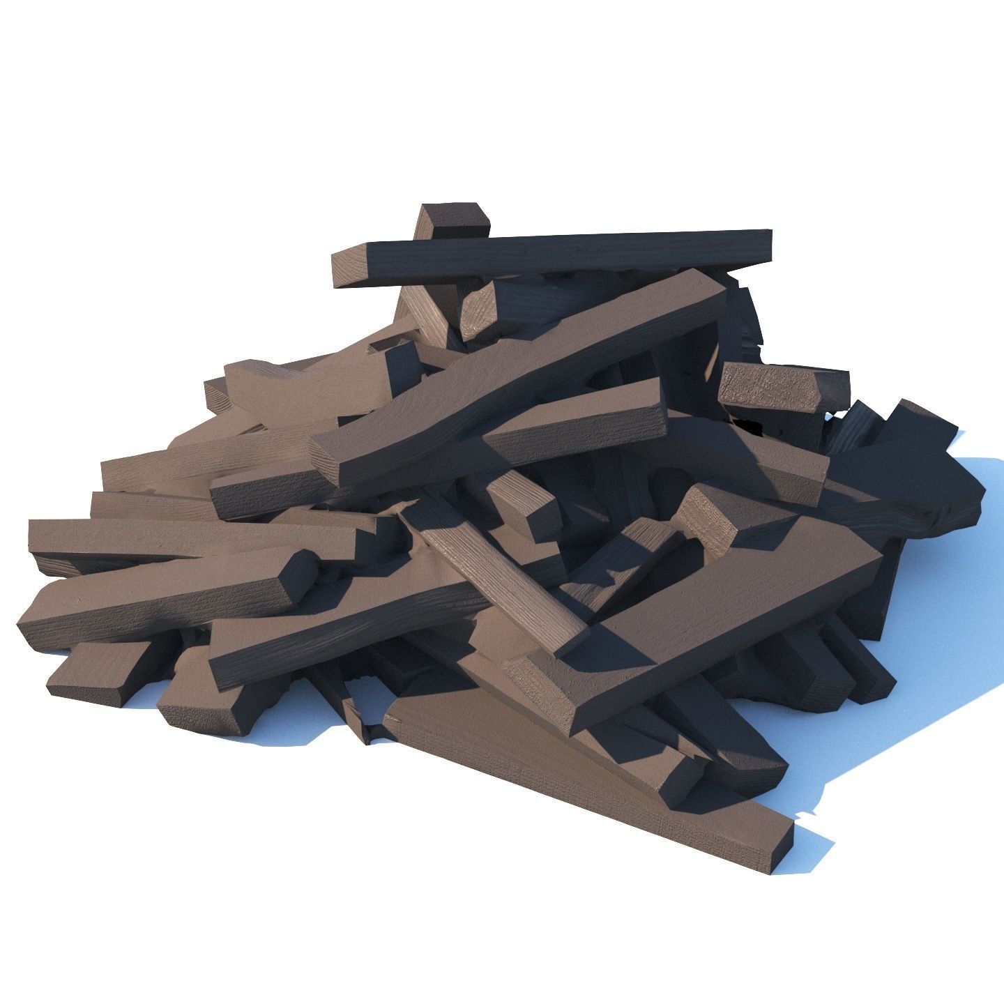 Chopped wood boards 01 3D model_7
