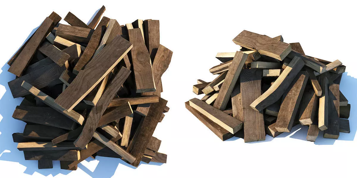 Chopped wood boards 01 3D model_0