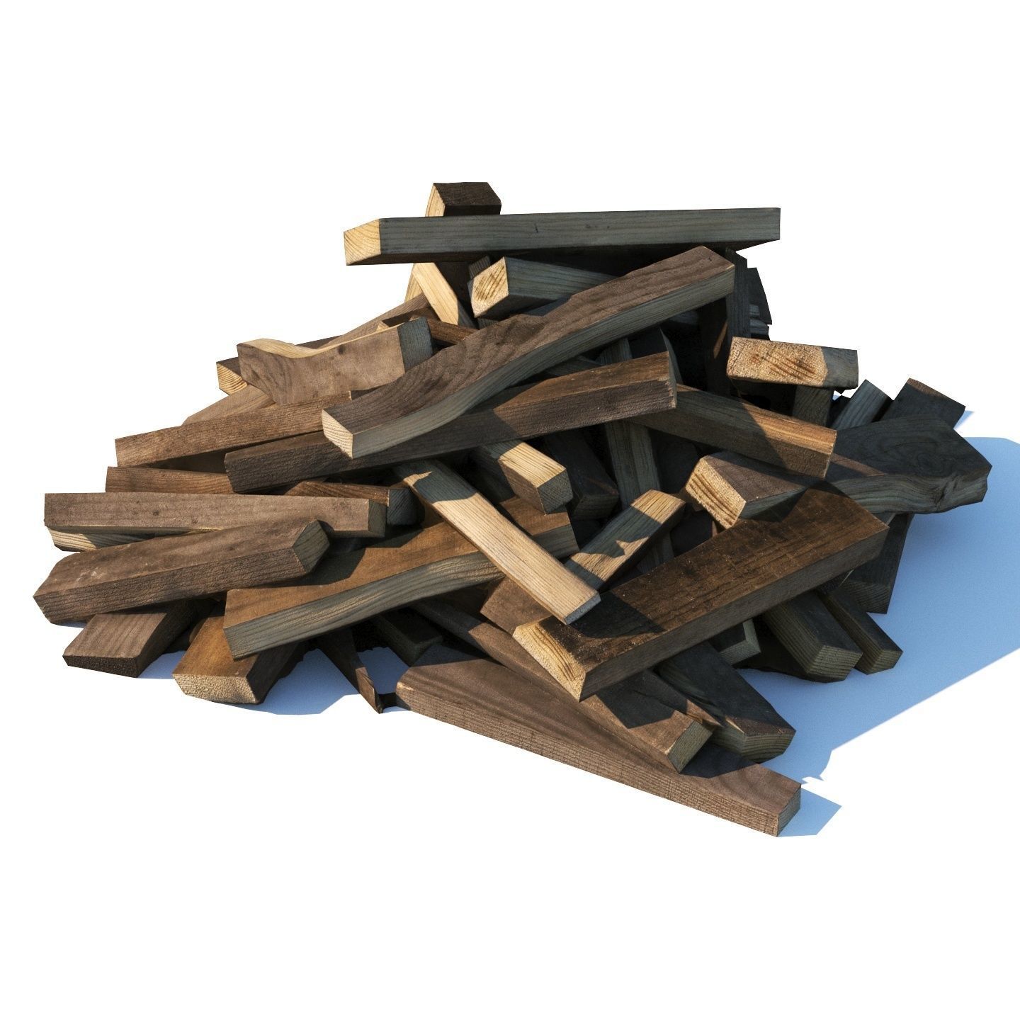 Chopped wood boards 01 3D model_6