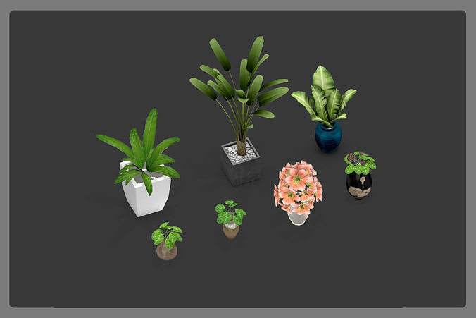 Lowpoly Furniture pack Low-poly 3D model 7
