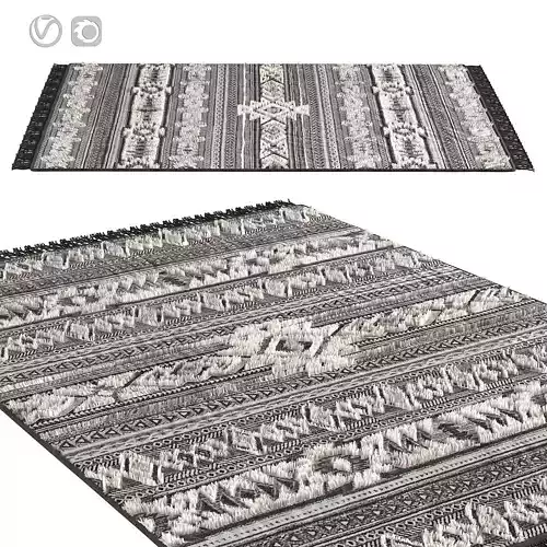 Kilimcarpet01 area rug with tribal pattern 3D model