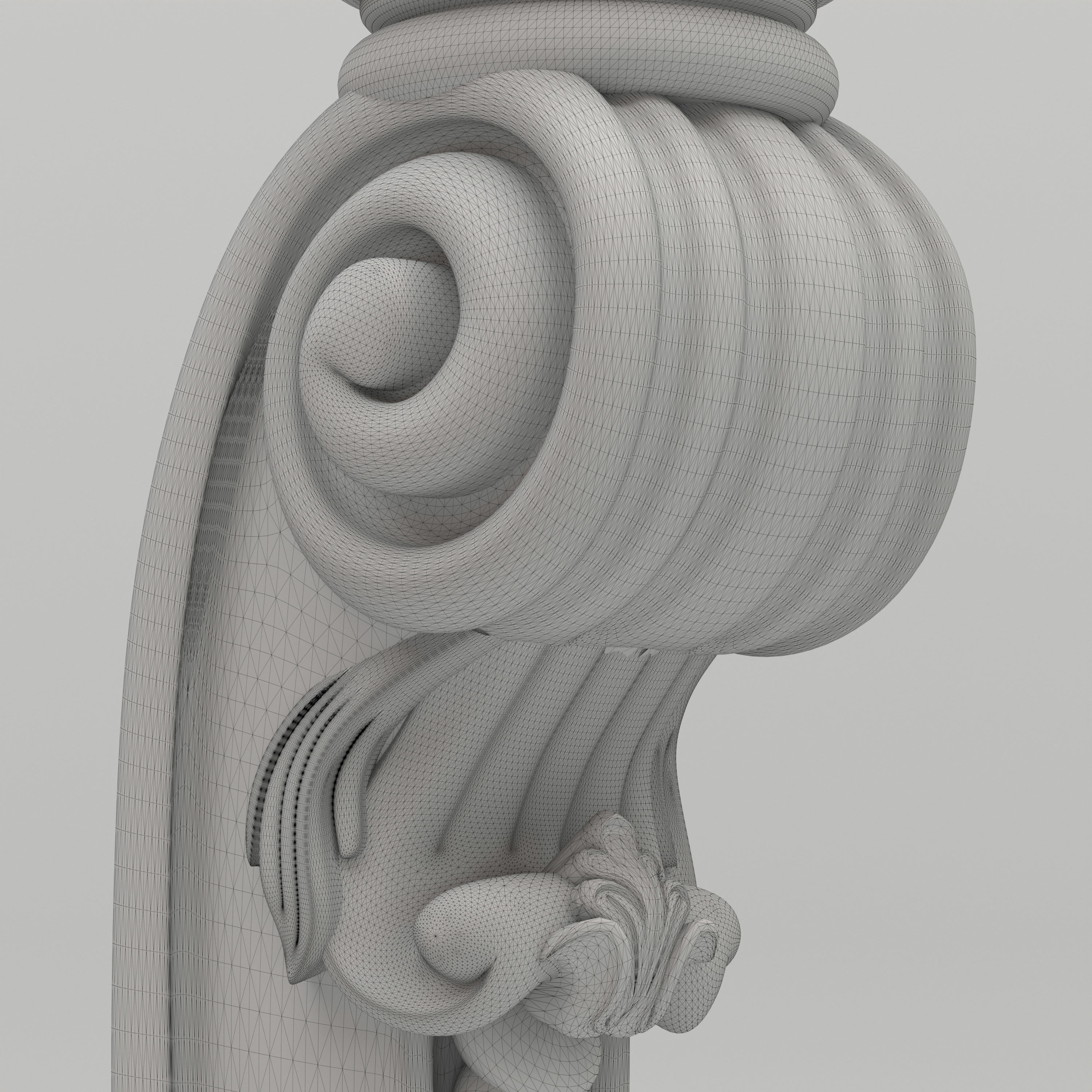 Carved Baluster 3D model_7