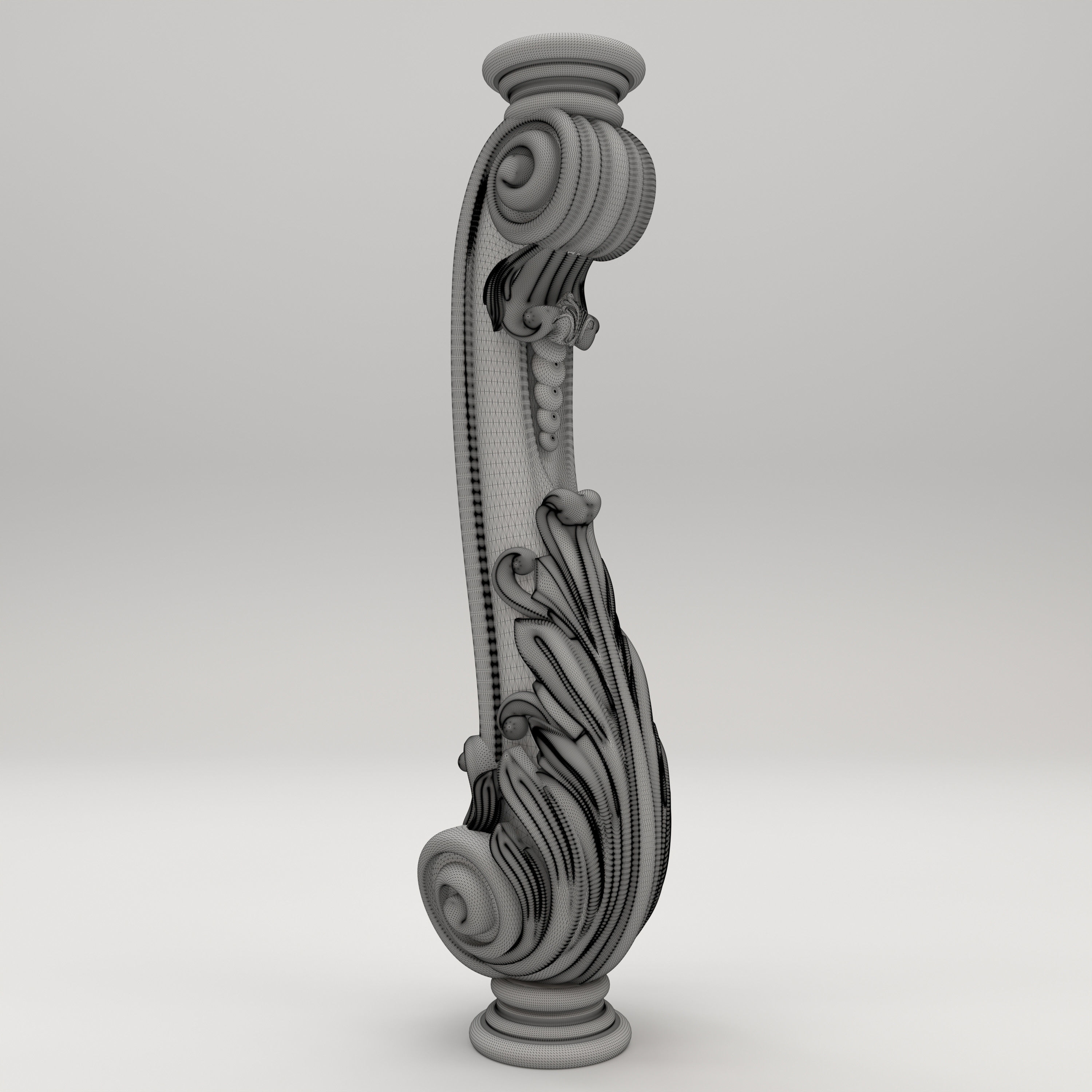 Carved Baluster 3D model_5