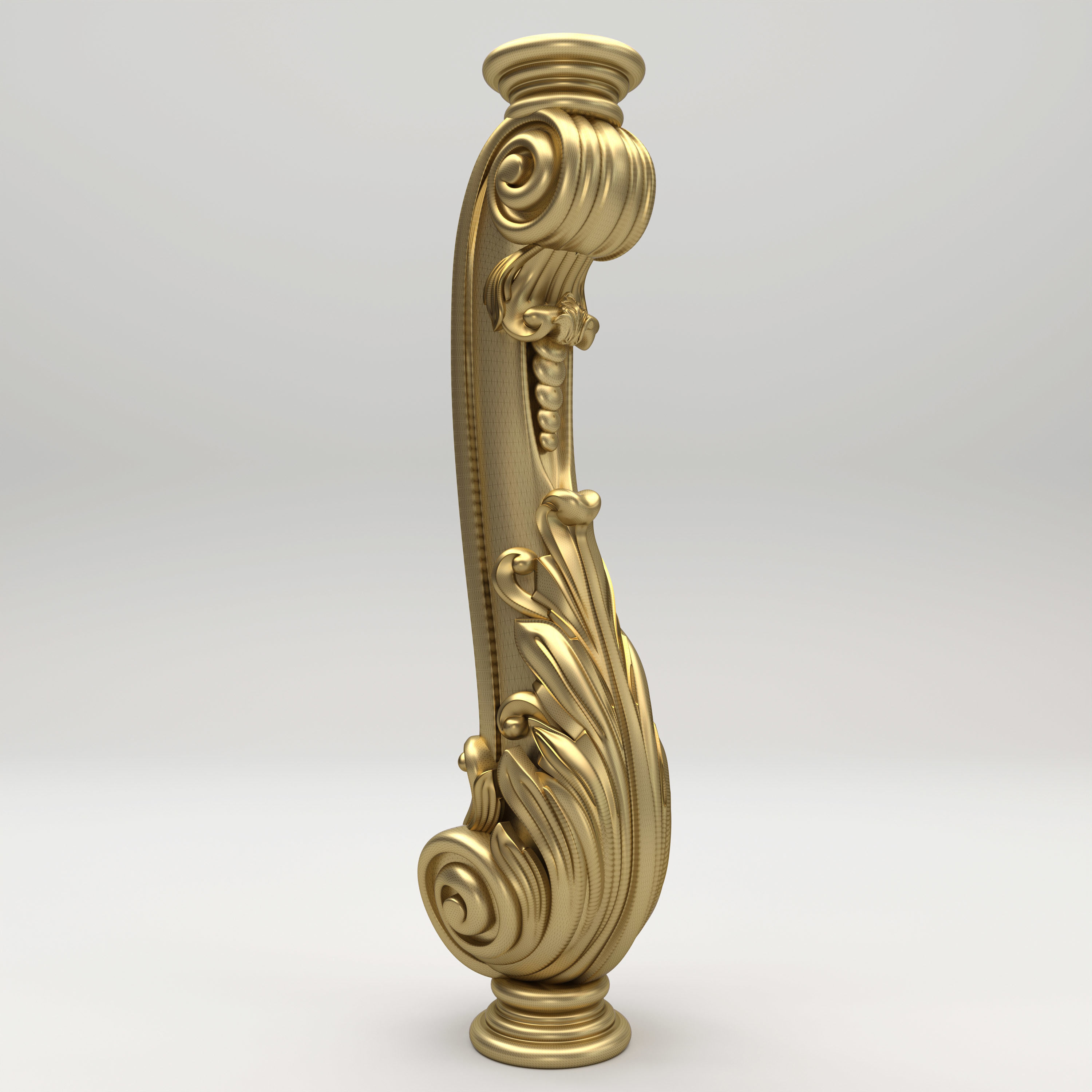 Carved Baluster 3D model_2