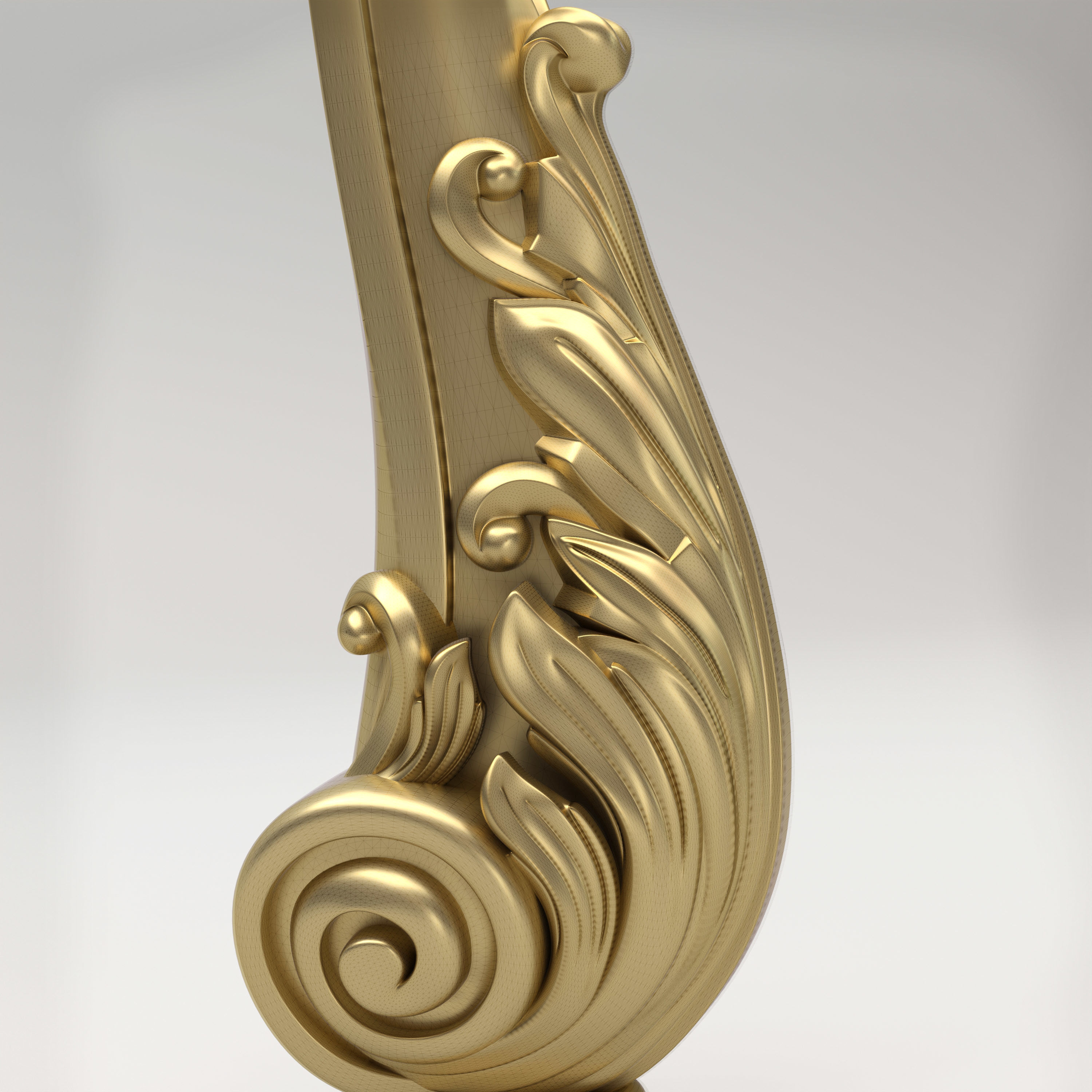 Carved Baluster 3D model_3