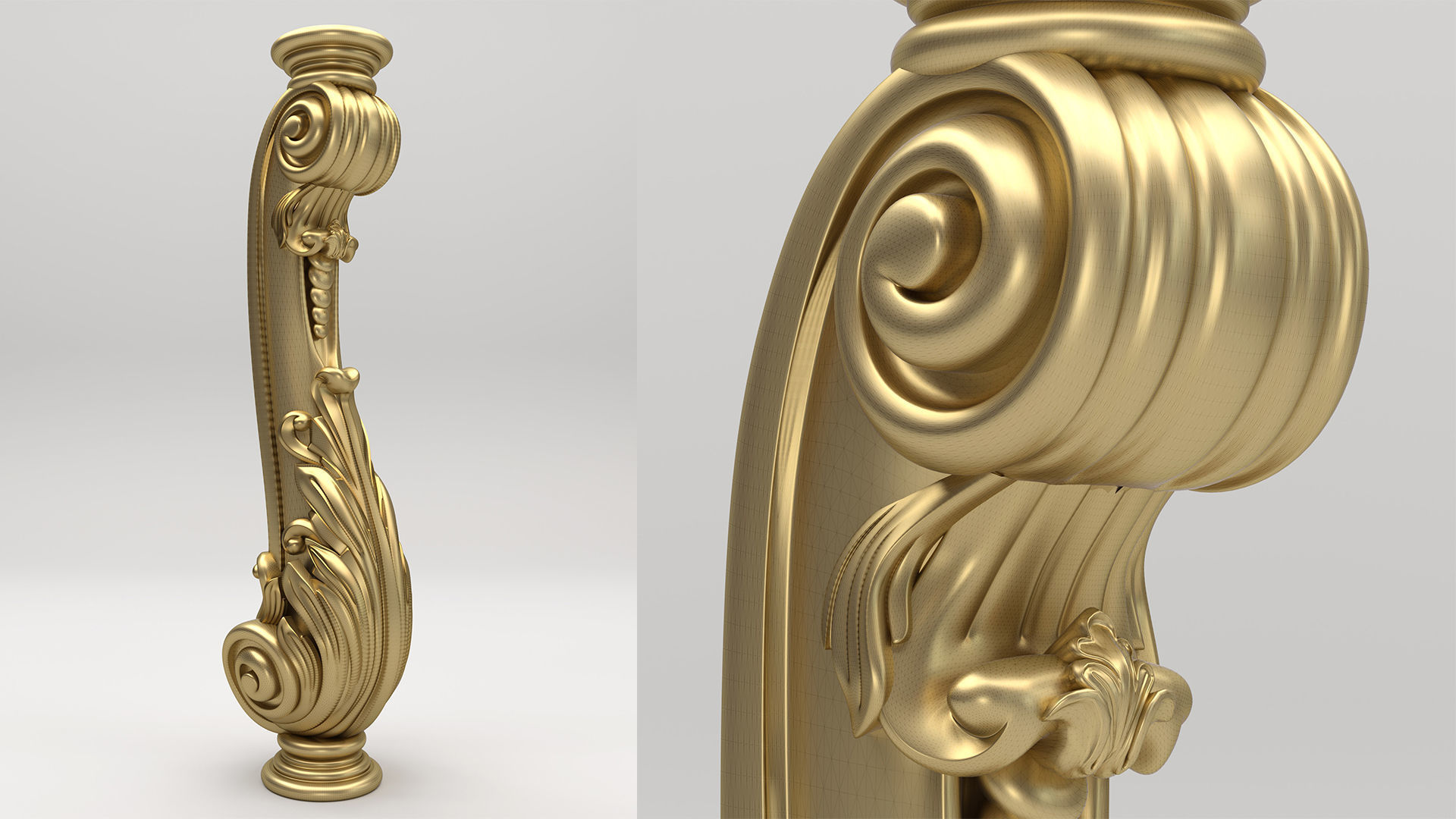 Carved Baluster 3D model_1
