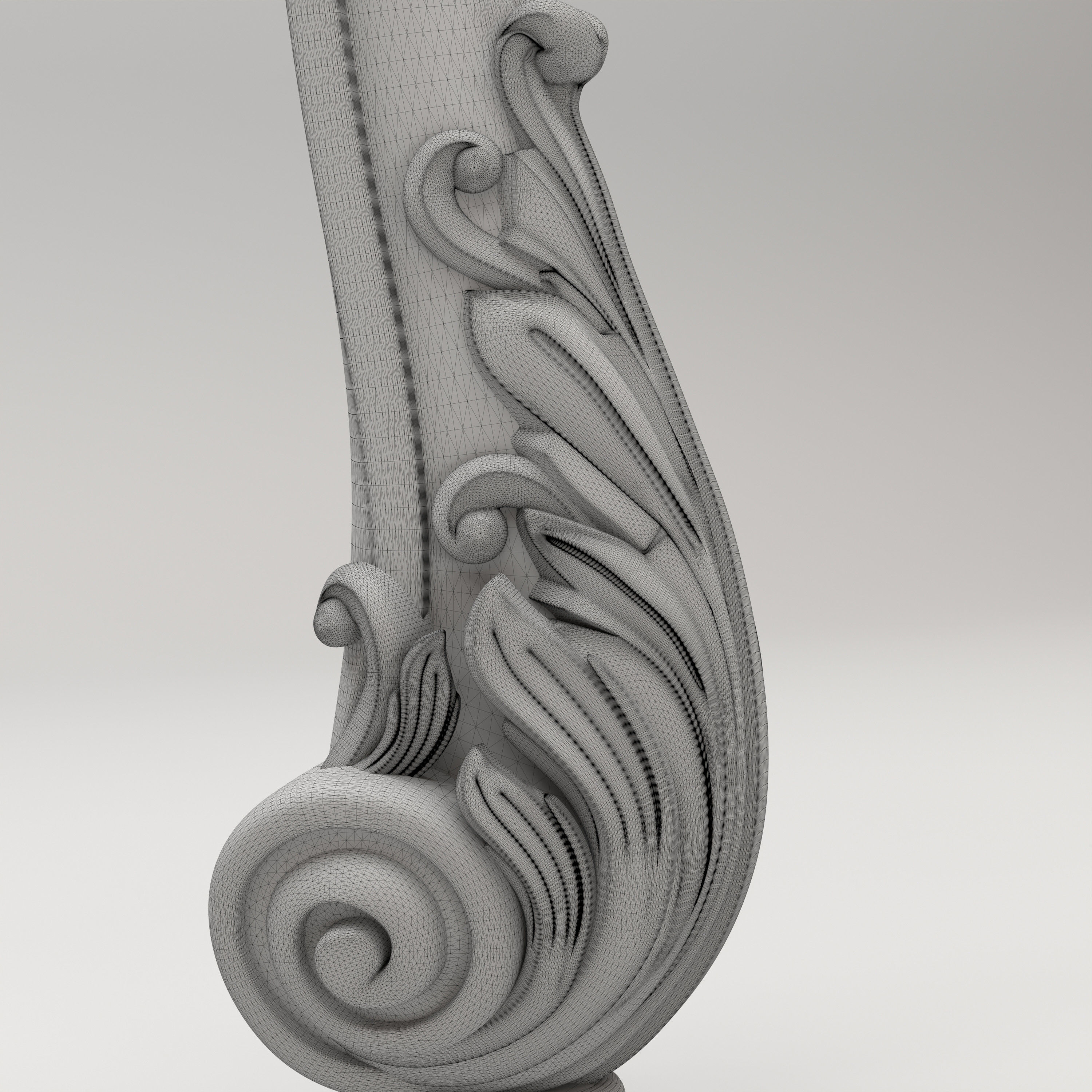 Carved Baluster 3D model_6