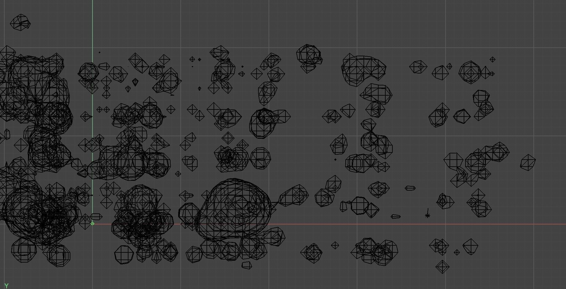 low Poly cloud spheres floating in air 3D model_2