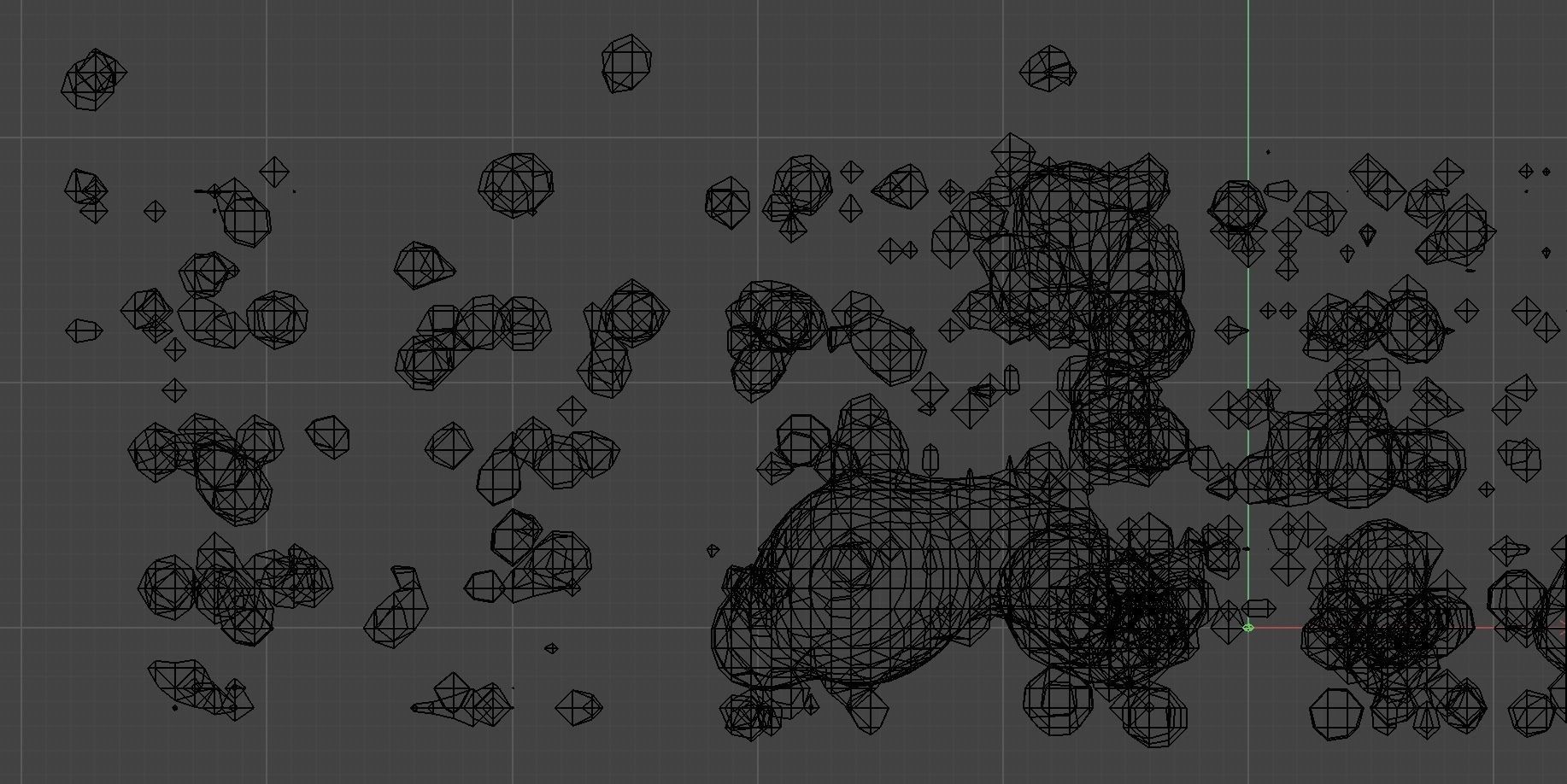 low Poly cloud spheres floating in air 3D model_1