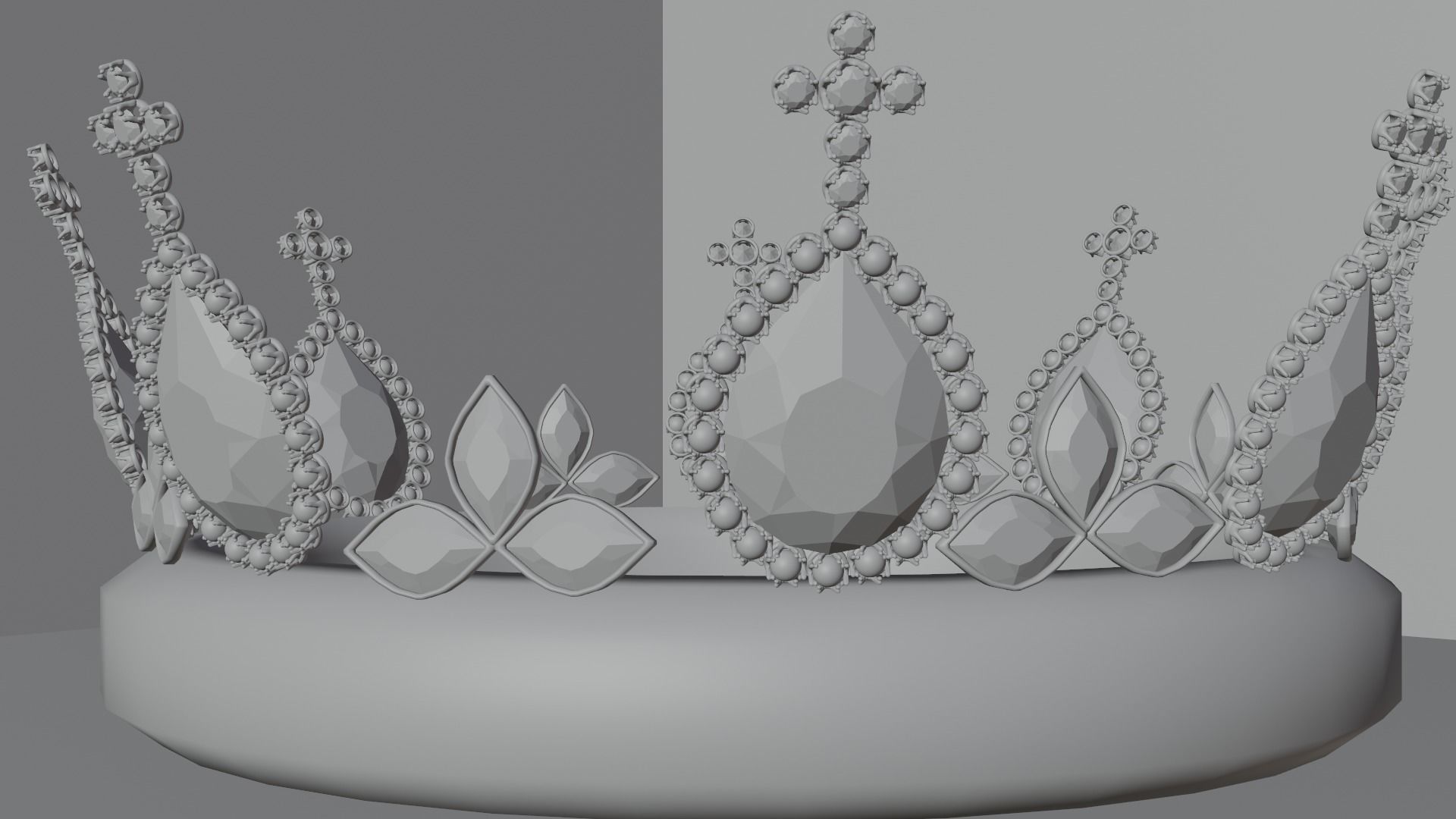 Gold crown 3D model_1