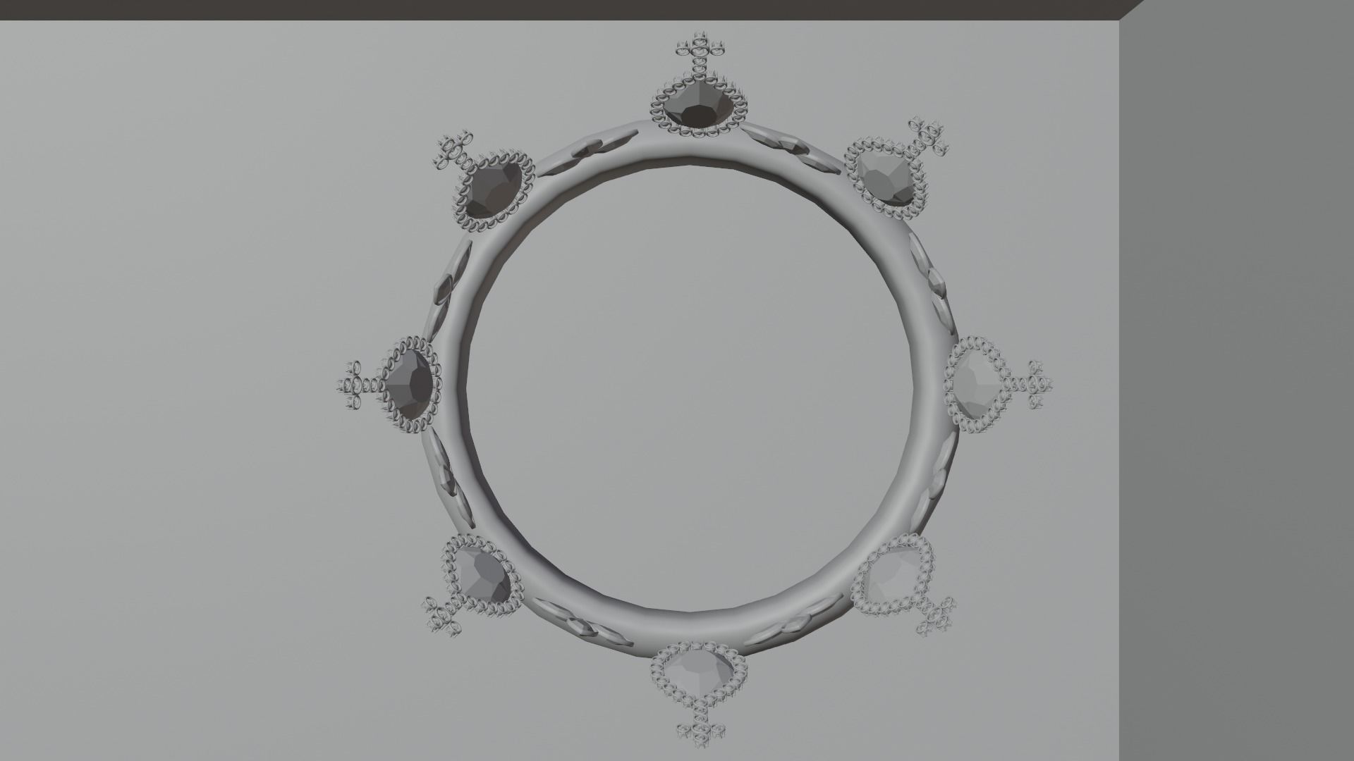 Gold crown 3D model_3