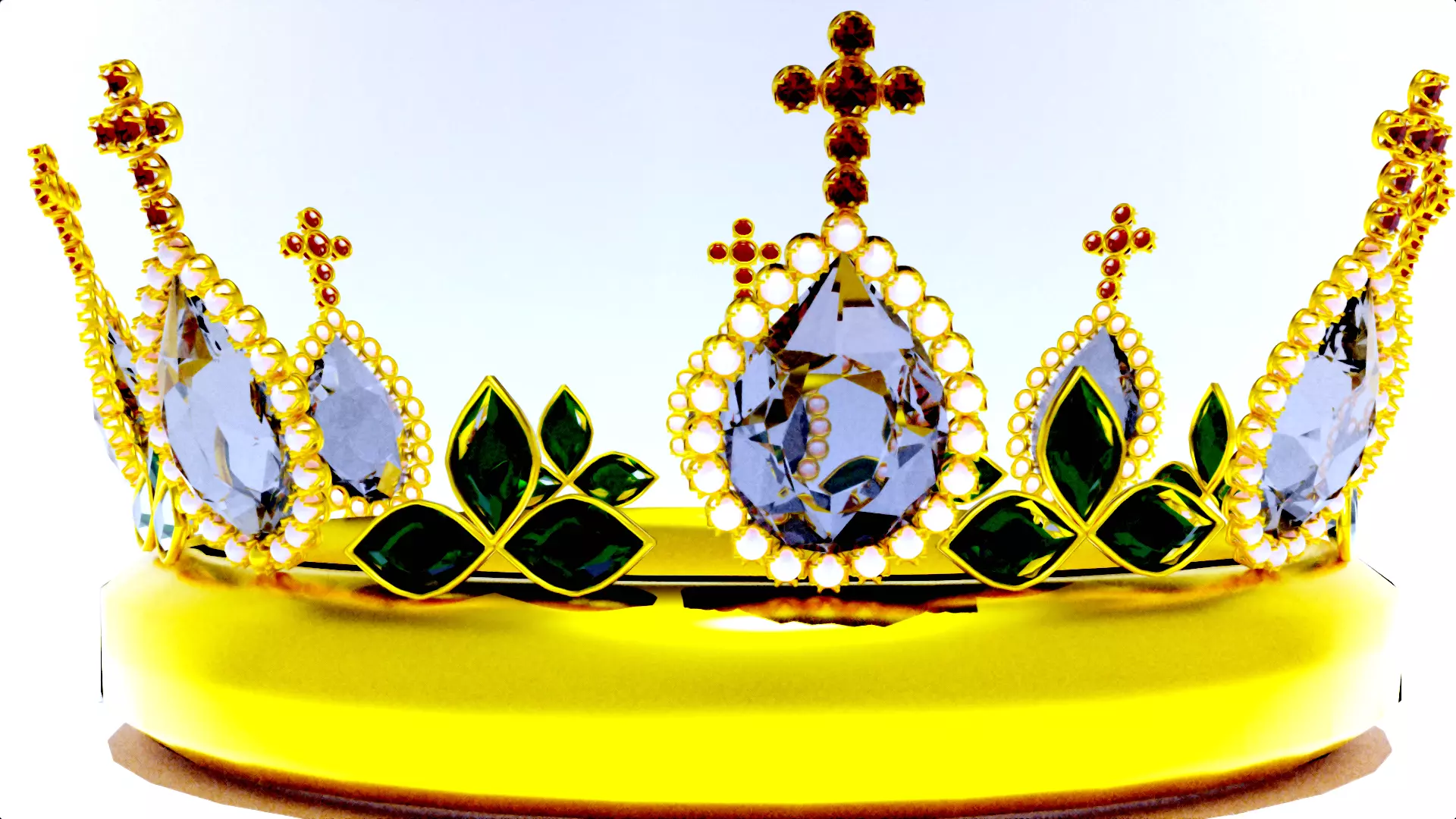 Gold crown 3D model_0