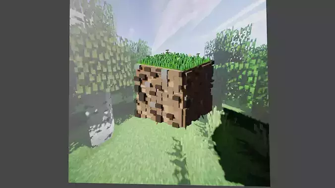  block of land from the popular game minecraft